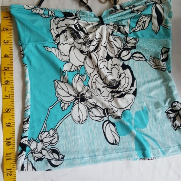 Spaghetti strap tie neck silky tankini - Picture 6 of 7